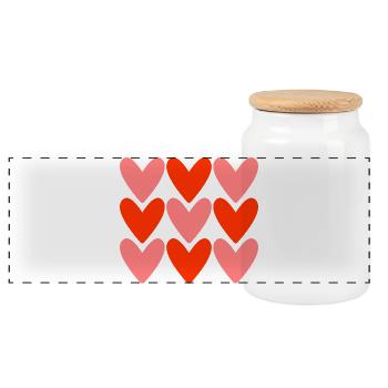 HERZ. PAAR. GERADE VERHEIRATET. Junggesellinnenabschied. VALENTINSTAG. - Panorama Keksdose mit Holzdeckel - Weiß - Vorne