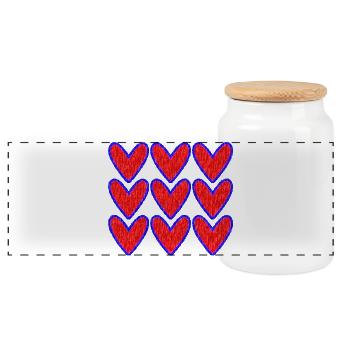 CŒUR. CŒURS. COEUR. FÊTE DES PERES. SAINT VALENTIN - Boîte à biscuits avec couvercle en bois - blanc - Devant