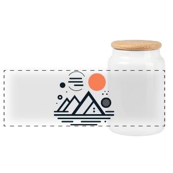 Mountains - Panoramic Cookie Jar with Wooden Lid - white - Front