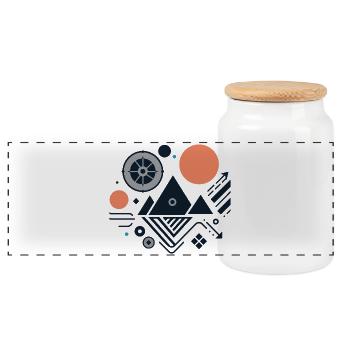 Mountains - Panoramic Cookie Jar with Wooden Lid - white - Front