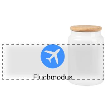 Airplane Mode Swearing Airplane Icon Office Humor Funny - Panoramic Cookie Jar with Wooden Lid - white - Front