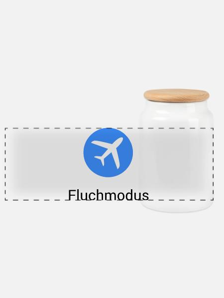 Airplane Mode Swearing Airplane Icon Office Humor Funny - Panoramic Cookie Jar with Wooden Lid - white
