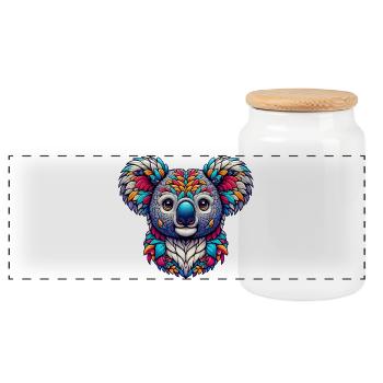 Koala - Panorama Keksdose mit Holzdeckel - Weiß - Vorne