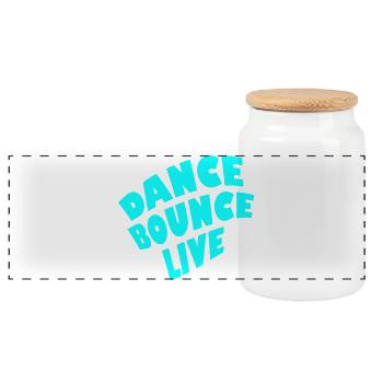 dance bounce live - Panorama Keksdose mit Holzdeckel - Weiß - Vorne