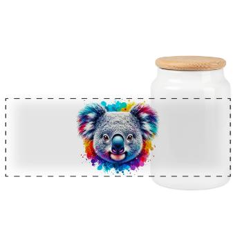 Koala - Panorama Keksdose mit Holzdeckel - Weiß - Vorne