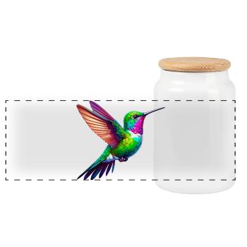 Kolibri - Panorama Keksdose mit Holzdeckel - Weiß - Vorne