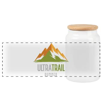 Coureur UltraTrail - Boîte à biscuits avec couvercle en bois - blanc - Devant