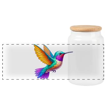 Kolibri - Panorama Keksdose mit Holzdeckel - Weiß - Vorne