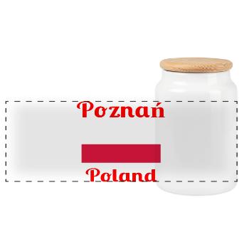 Poznan, Polen - Stilvolle Drucke - Panorama Keksdose mit Holzdeckel - Weiß - Vorne