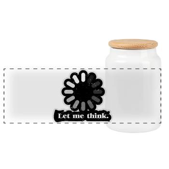 Let Me Think Loader - Panoramic Cookie Jar with Wooden Lid - white - Front