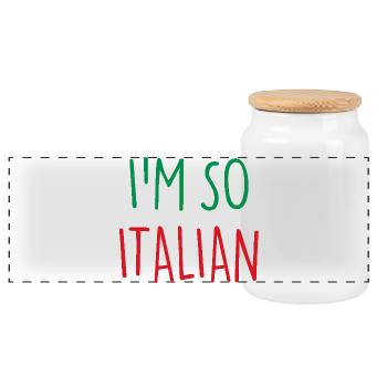 I'M SO ITALIAN Italy Italien - Panoramic Cookie Jar with Wooden Lid - white - Front