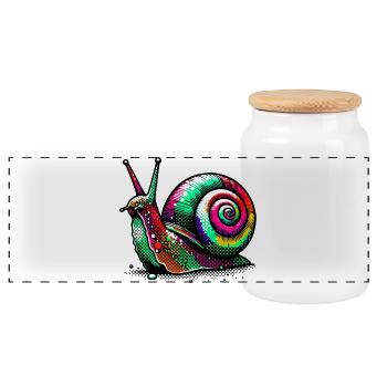 Escargot - Boîte à biscuits avec couvercle en bois - blanc - Devant
