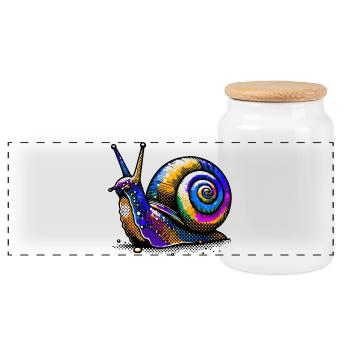 Escargot - Boîte à biscuits avec couvercle en bois - blanc - Devant