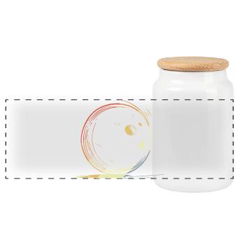 Bowling Retro Look - Panorama Keksdose mit Holzdeckel - Weiß - Vorne