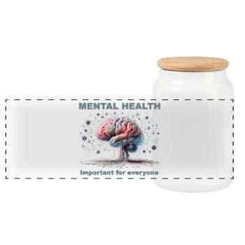 Bless you - Panoramic Cookie Jar with Wooden Lid - white - Front
