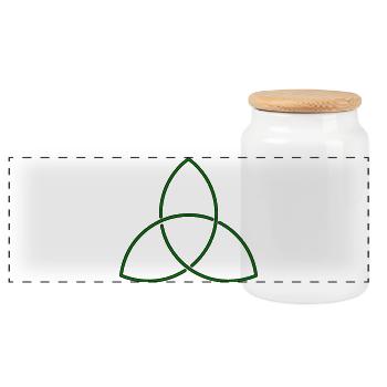 Celtic knot (Triquetra) - Panoramic Cookie Jar with Wooden Lid - white - Front