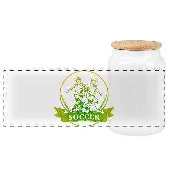 Logo du footballeur - Boîte à biscuits avec couvercle en bois - blanc - Devant
