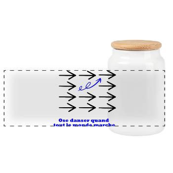 Dance when everyone else walks – Minimal design - Panoramic Cookie Jar with Wooden Lid - white - Front