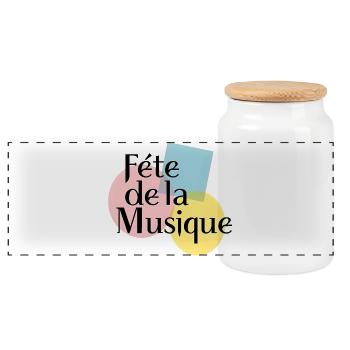 Pastellfarbenes Musikfestival - Panorama Keksdose mit Holzdeckel - Weiß - Vorne