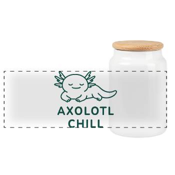 Chemise Axolotl – Axolotl chill. Minimal Design - Boîte à biscuits avec couvercle en bois - blanc - Devant