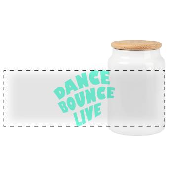 Dance Bounce Live 1-color - Panoramic Cookie Jar with Wooden Lid - white - Front