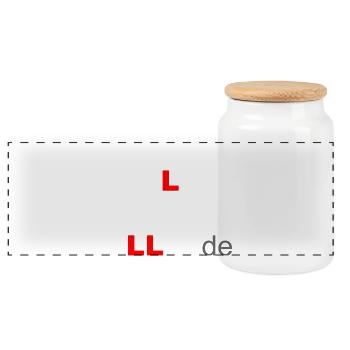 Impression de motif d’art géométrique abstrait - Boîte à biscuits avec couvercle en bois - blanc - Devant