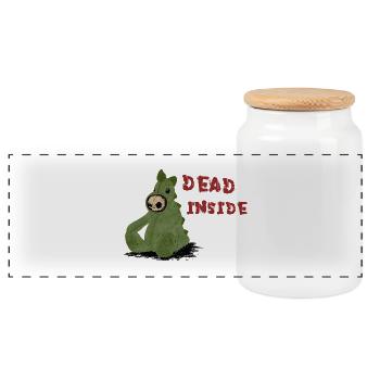 Dead Inside - Panoramic Cookie Jar with Wooden Lid - white - Front
