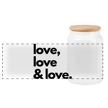 Love Tote Bag Studenten-Kit - Panorama Keksdose mit Holzdeckel - Weiß - Vorne