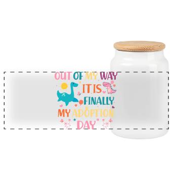 Toy Day Party Illustration - Panoramic Cookie Jar with Wooden Lid - white - Front