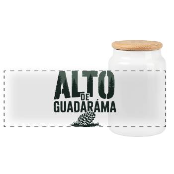 Alto de Guadarama Radtour Kunst - Panorama Keksdose mit Holzdeckel - Weiß - Vorne