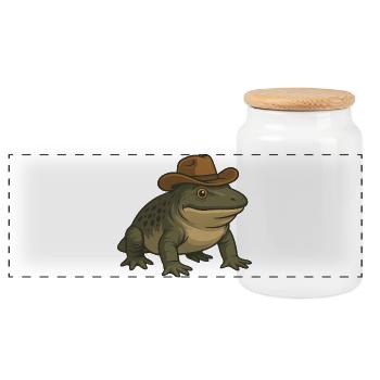 Amphibien préhistorique dessin animé Texas Evolution - Boîte à biscuits avec couvercle en bois - blanc - Devant