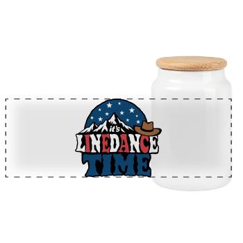 C’est l’heure de la danse en ligne, Danse en ligne, Fan de country - Boîte à biscuits avec couvercle en bois - blanc - Devant