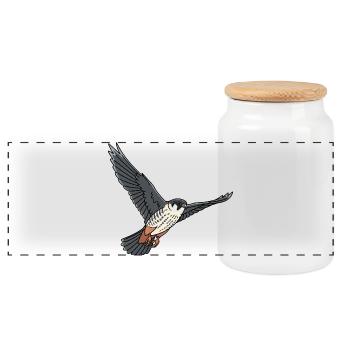 Baumfalke Falke Greifvogel  - Panorama Keksdose mit Holzdeckel - Weiß - Vorne