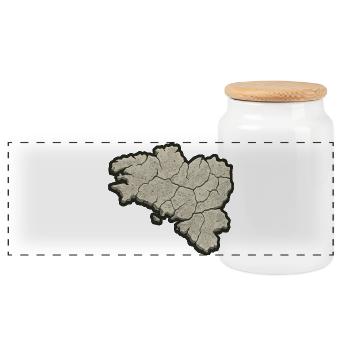 Brittany Pierre Map – Breton Identity & Pride - Panoramic Cookie Jar with Wooden Lid - white - Front