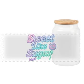 Doux comme du sucre / Y2K Design - Boîte à biscuits avec couvercle en bois - blanc - Devant