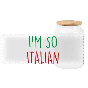 Je suis tellement italien - Boîte à biscuits avec couvercle en bois - blanc - Devant