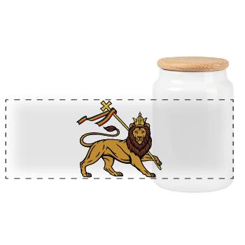 Lion de Juda - Boîte à biscuits avec couvercle en bois - blanc - Devant