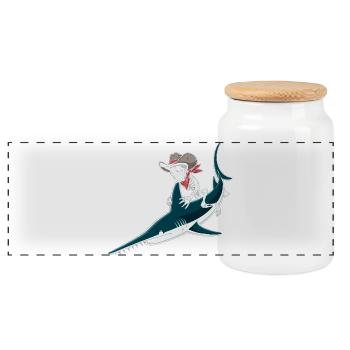 Cow-boy en os lors de l’aventure du poisson-scie Sawray - Boîte à biscuits avec couvercle en bois - blanc - Devant