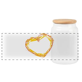 HEART. COUPLE. VALENTINE'S DAY. JUST MARRIED. Bachelorette party. - Panoramic Cookie Jar with Wooden Lid - white - Front