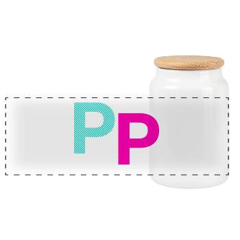 P Buchstabe - Panorama Keksdose mit Holzdeckel - Weiß - Vorne