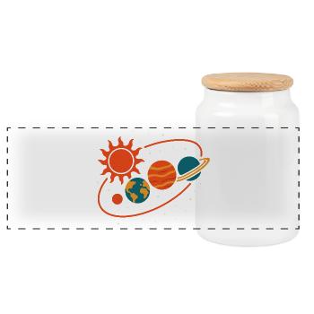 Explorer les planètes Système solaire Univers Fun - Boîte à biscuits avec couvercle en bois - blanc - Devant