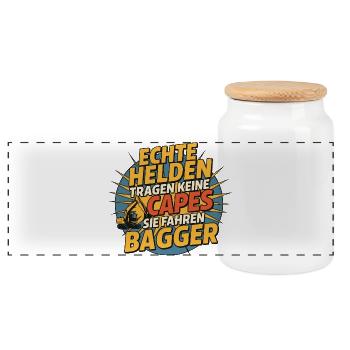 Real heroes ride BaggeR - Panoramic Cookie Jar with Wooden Lid - white - Front