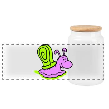 Escargot Slime Trail Mignon Mignon Heureux Cool - Boîte à biscuits avec couvercle en bois - blanc - Devant