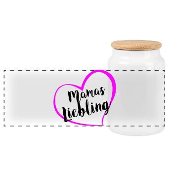 mamas_liebling - Boîte à biscuits avec couvercle en bois - blanc - Devant