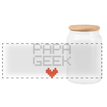 Papa geek papa heureux prère fils super papa - Boîte à biscuits avec couvercle en bois - blanc - Devant
