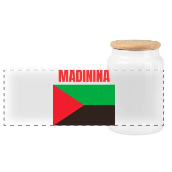 T-shirt Madinina drapeau Martinique - Boîte à biscuits avec couvercle en bois - blanc - Devant