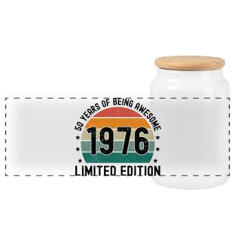 50 Years Of Being Awesome 1976 Limited Edition - Panorama Keksdose mit Holzdeckel - Weiß - Vorne