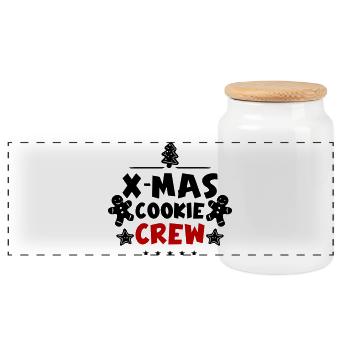 Équipe de cuisson des biscuits de Noël - Boîte à biscuits avec couvercle en bois - blanc - Devant
