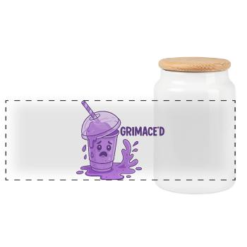 Grimace Shake Chaos - Panorama Keksdose mit Holzdeckel - Weiß - Vorne
