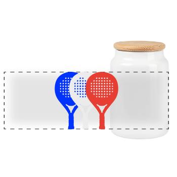 padel-france2 - Panoramic Cookie Jar with Wooden Lid - white - Front